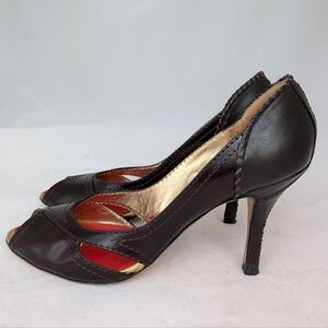 Christian Lacroix elegant Brown Peep-Toe Heels